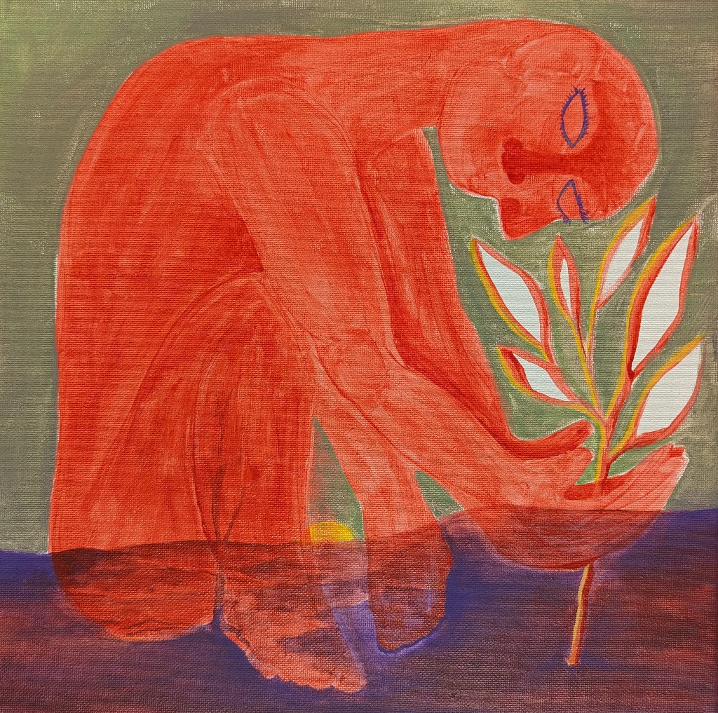 Tender, 2023, acrylic, 14" x 14"